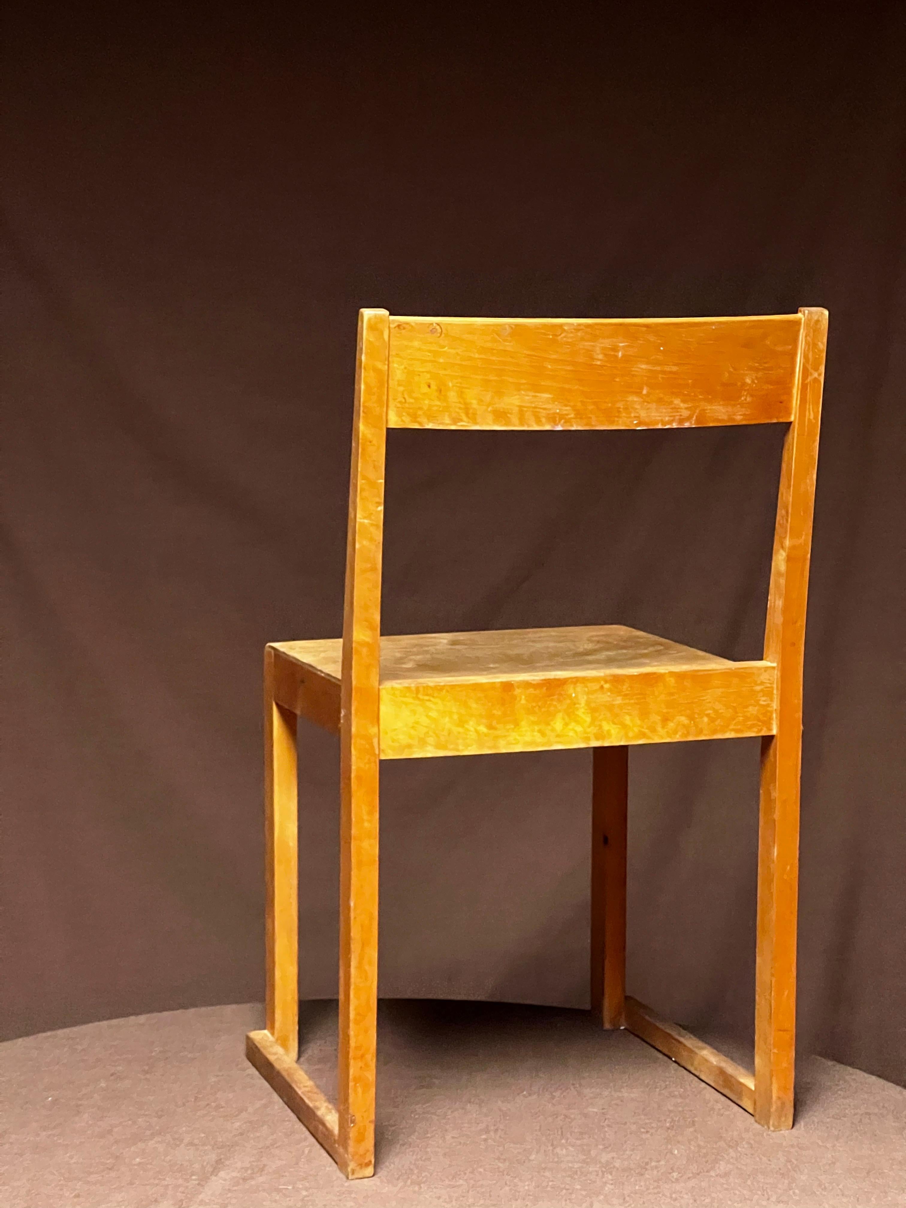 Bauhaus Sven Markelius modernist stacking chair mint condition 1931 flat seat rare For Sale
