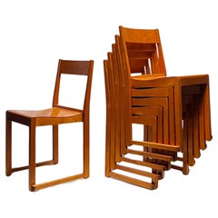 Sven Markelius chaises empilables modernistes en parfait état, 1931, joli ensemble de 6 pièces