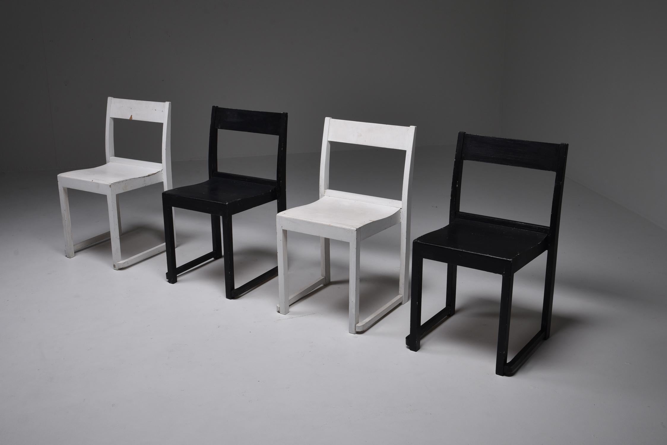 Scandinavian Modern Sven Markelius 'Orchestra' Chairs Black & White