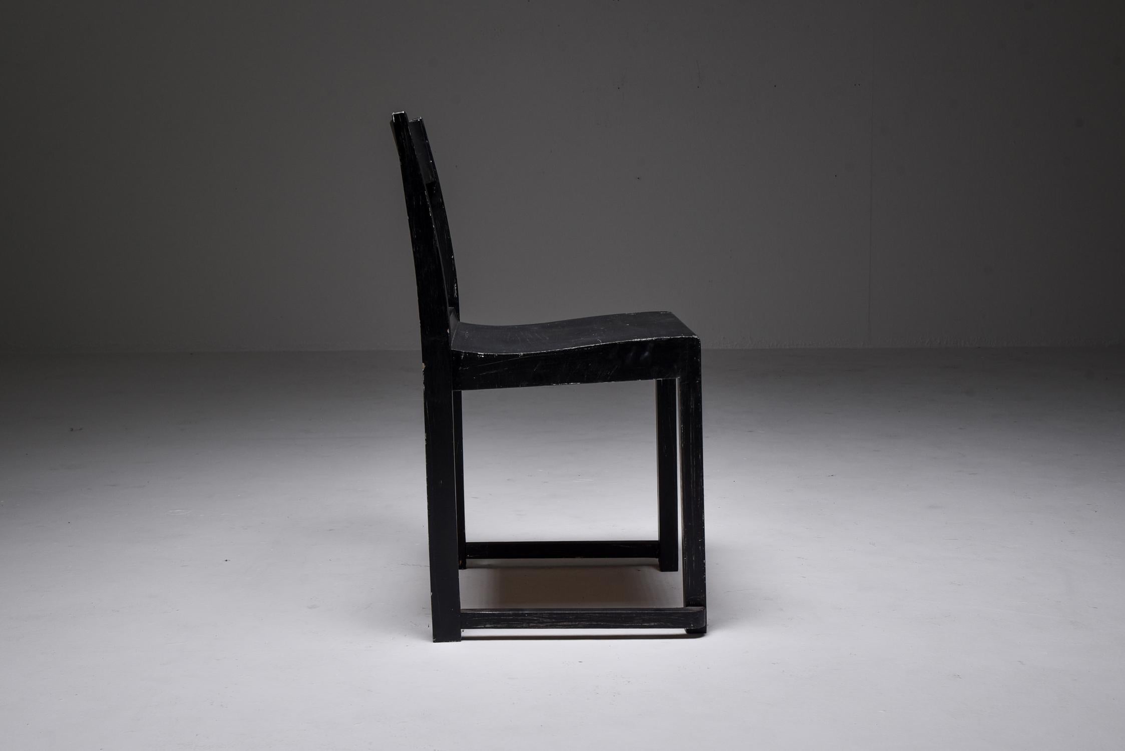 Mid-20th Century Sven Markelius 'Orchestra' Chairs Black & White