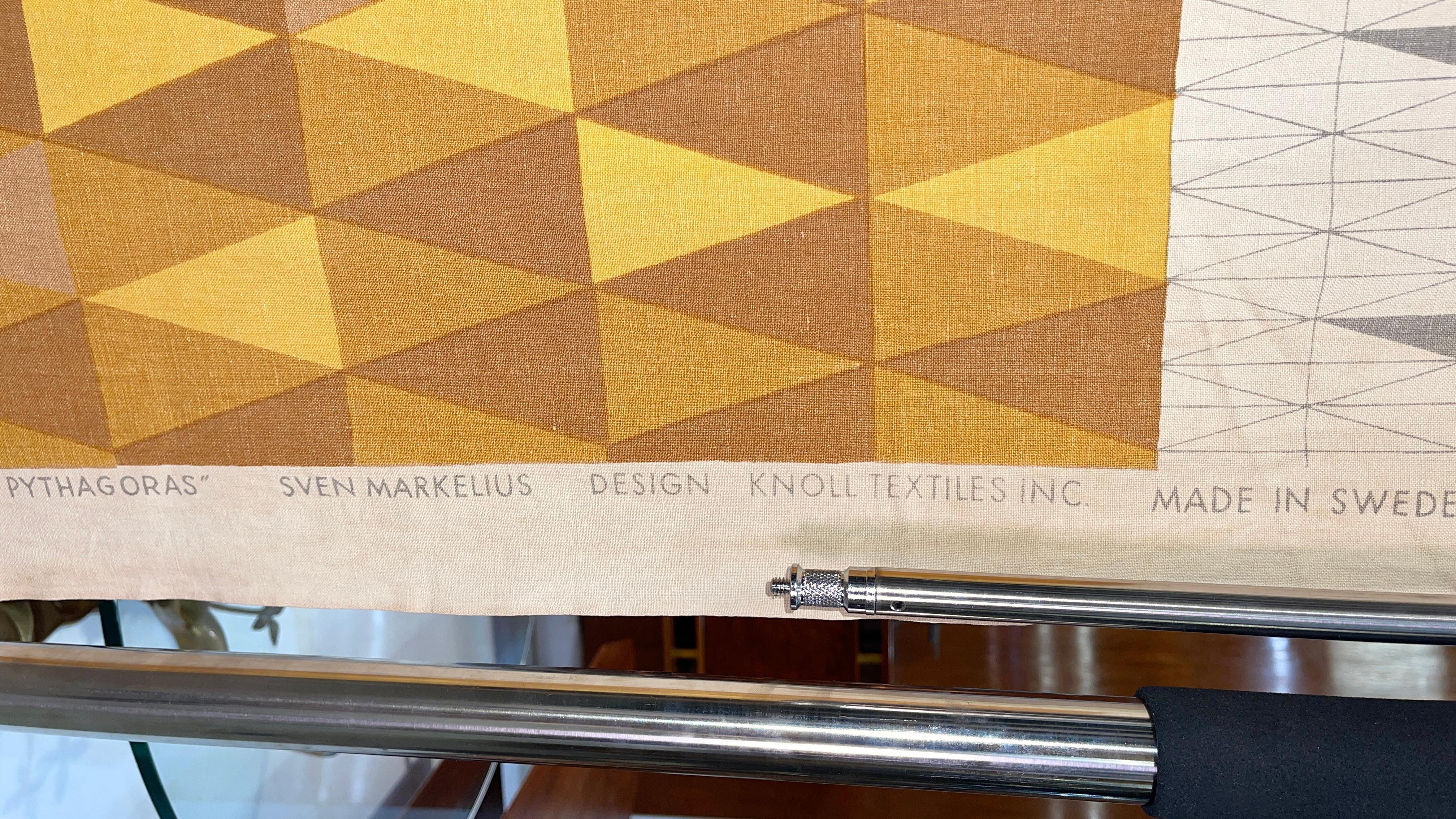 Milieu du XXe siècle Panneau de draperie « Pythagoras » de Sven Markelius pour Knoll Textiles en vente