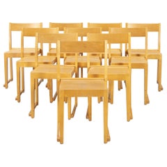 Sven Markelius, Set of 10 Dining Chairs in Birch, Orchestra Chairs, Mid Century
