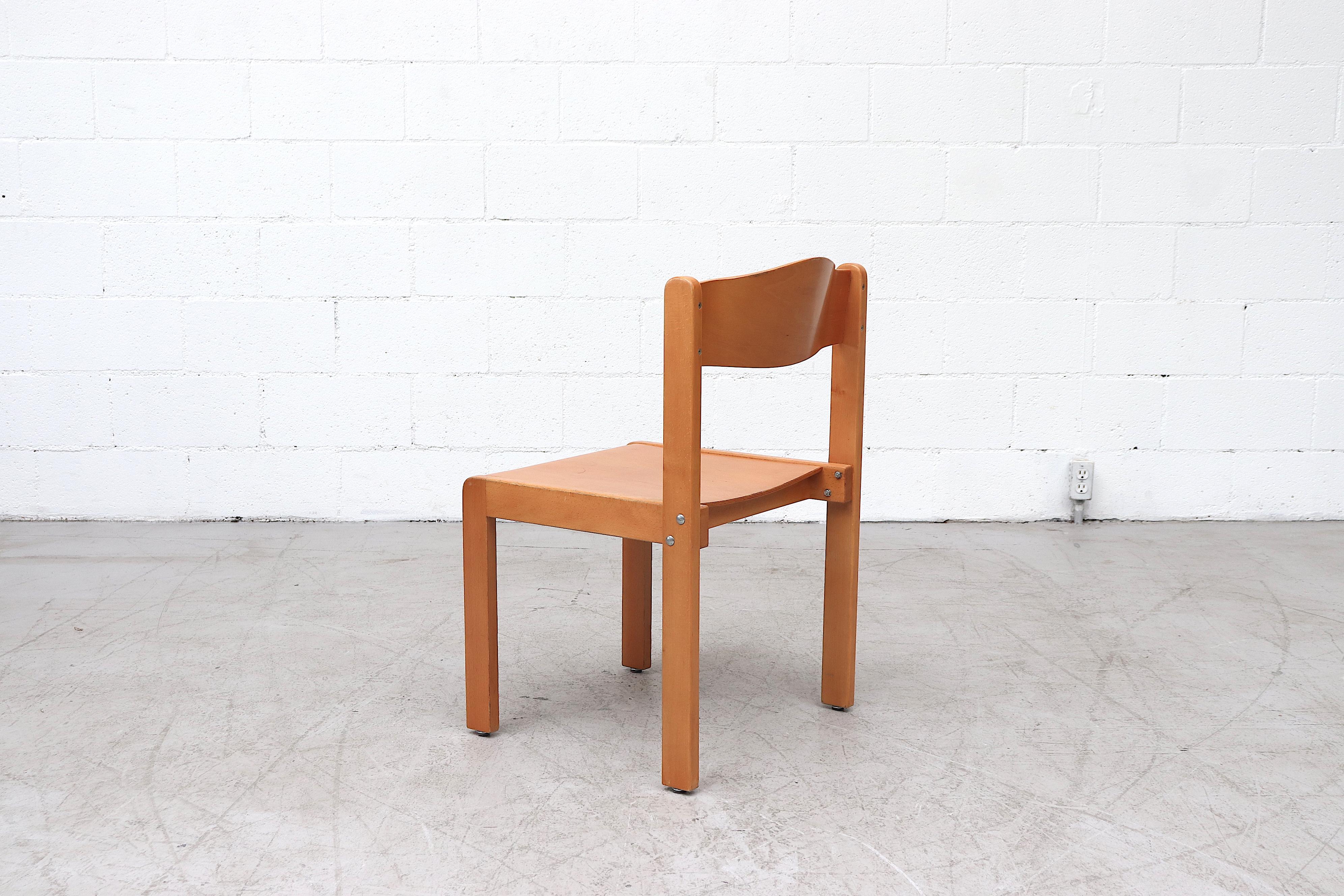 Set of 8 Sven Markelius Style Birch Stacking Chairs In Good Condition In Los Angeles, CA