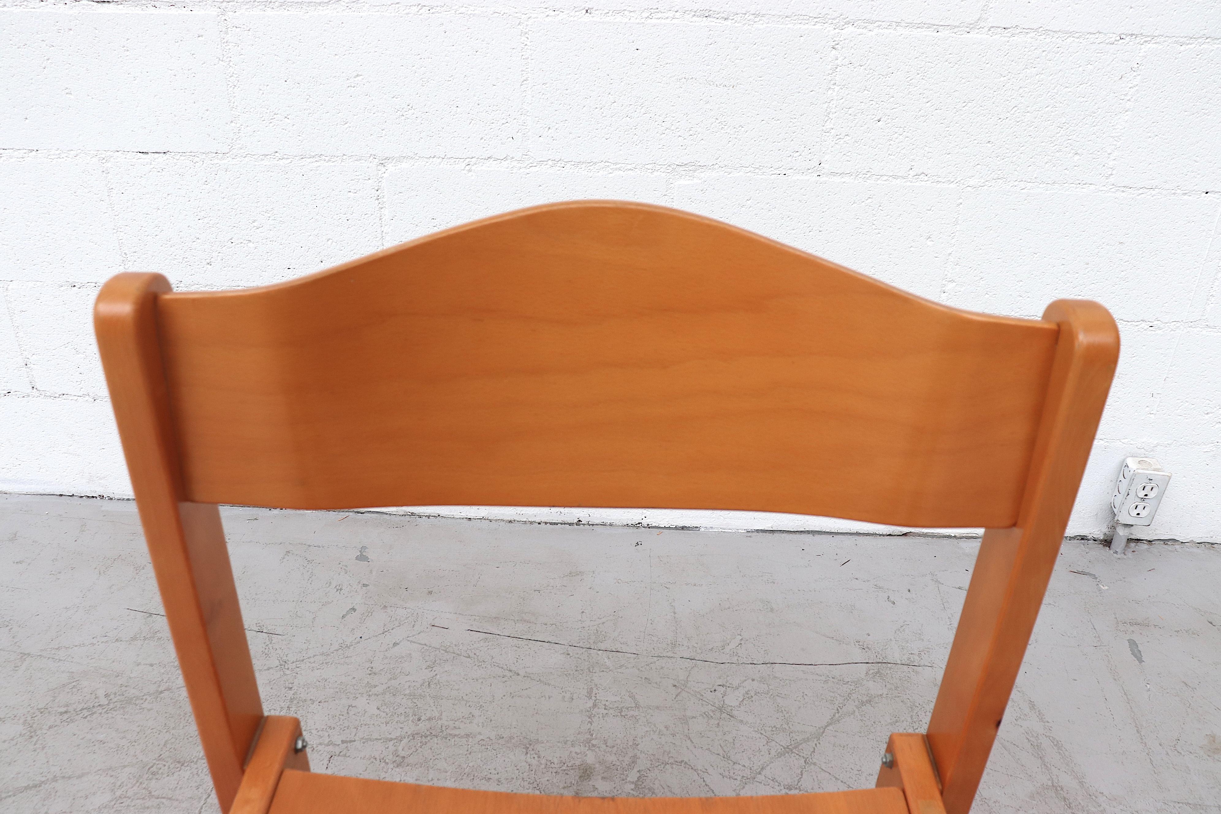 Wood Set of 8 Sven Markelius Style Birch Stacking Chairs