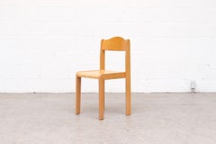 Sven Markelius Style Birch Stacking Chairs with Hump Backs