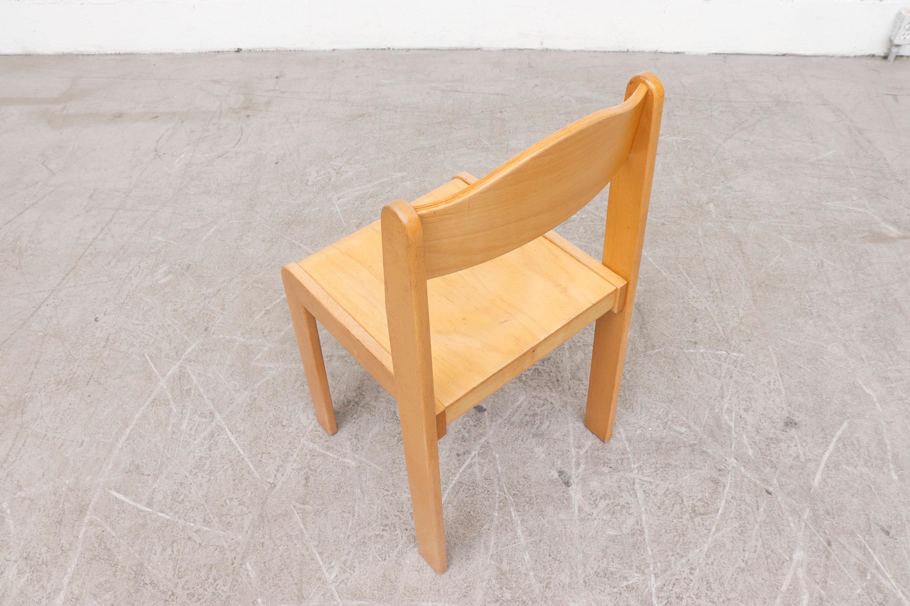 Sven Markelius Style Birch Stacking Chairs with Hump Backs In Good Condition In Los Angeles, CA