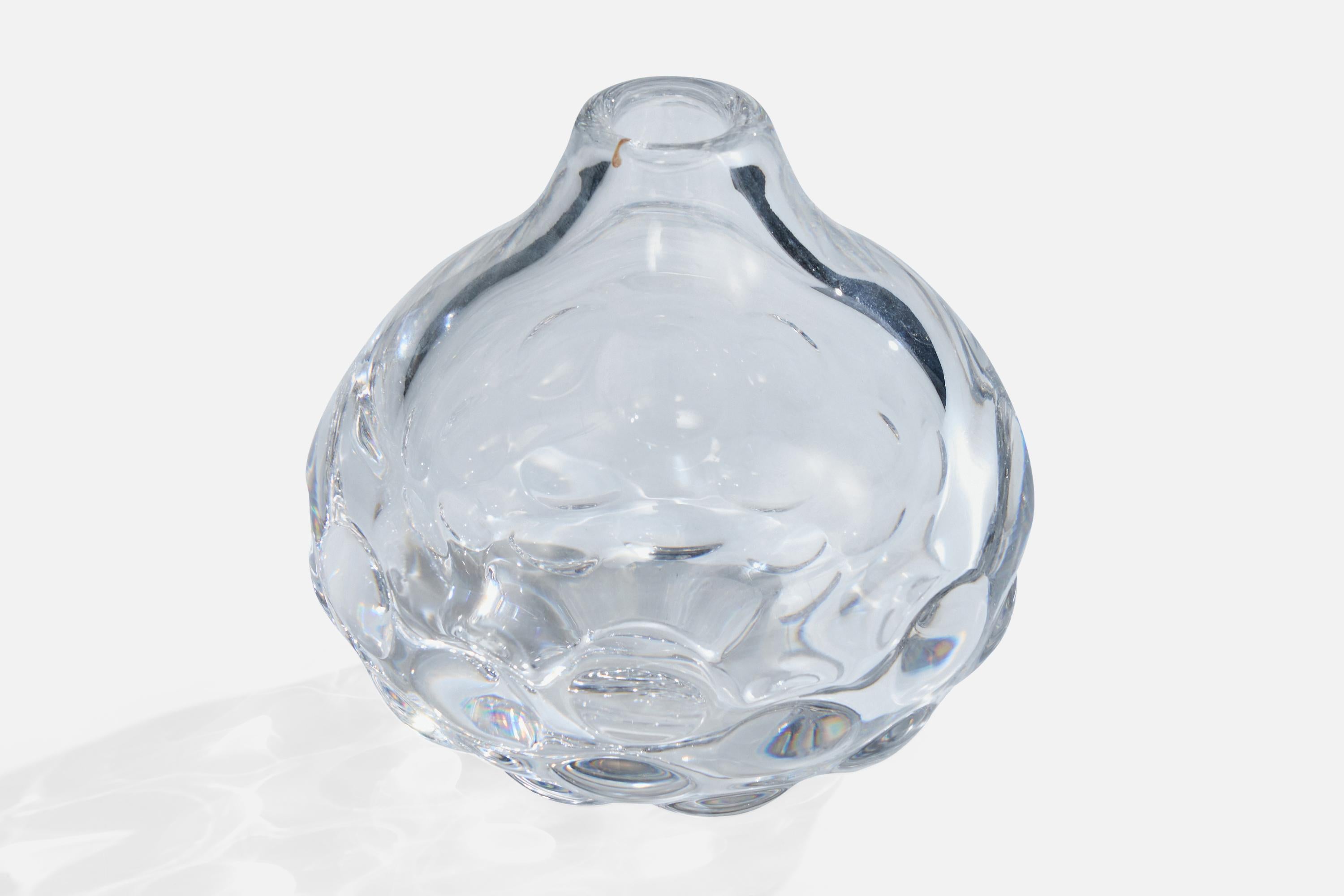 A glass vase designed by Sven Palmquist and produced by Orrefors, Sweden, c. 1950s.

Overall Dimensions (inches): 5.7