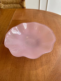 Sven Palmqvist Pink Opaline Glass Bowl, Orrefors, 32cm Diameter, 1940s