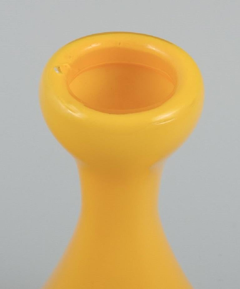Scandinavian Modern Sven Palmqvist for Orrefors, Colora Vase in Yellow Art Glass, Approx. 1970 For Sale