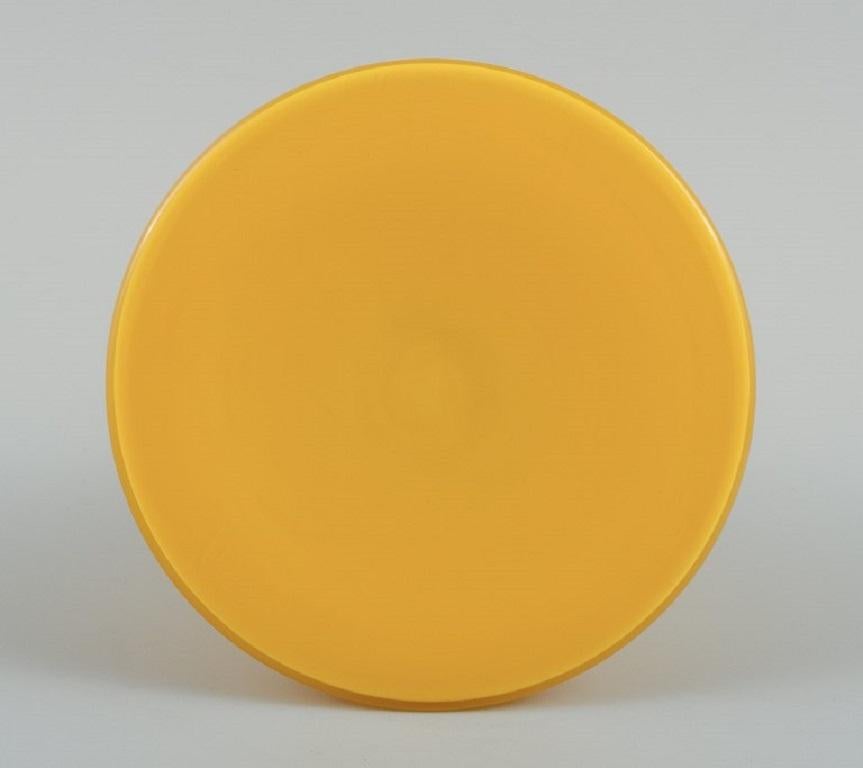 Danish Sven Palmqvist for Orrefors, Colora Vase in Yellow Art Glass, Approx. 1970 For Sale