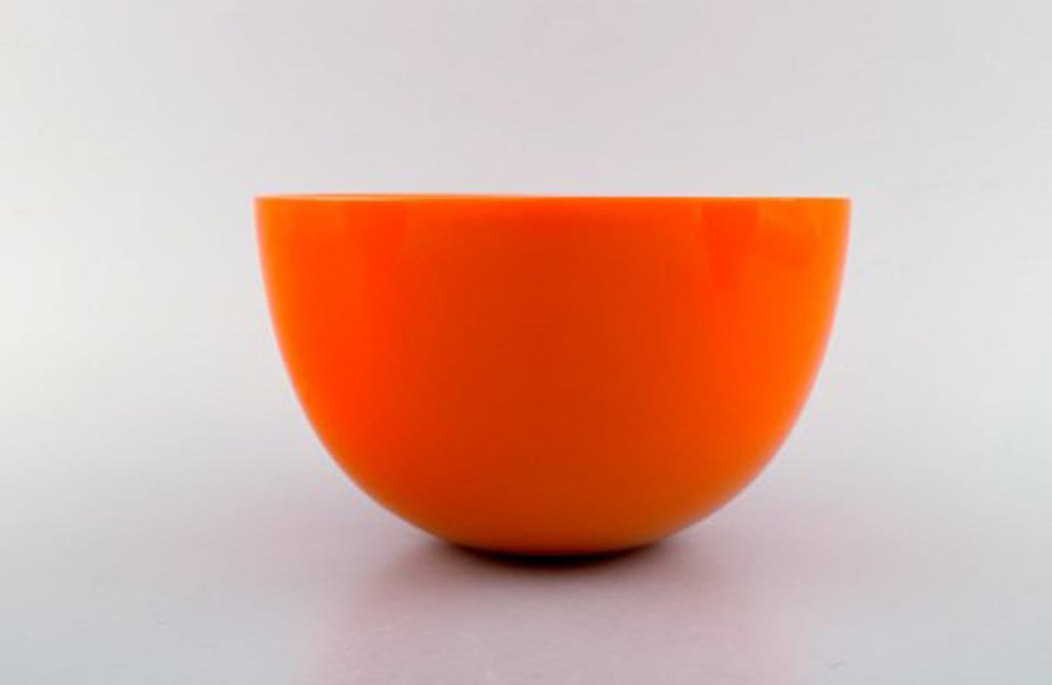 Sven Palmqvist for Orrefors, Sweden. 3 orange 