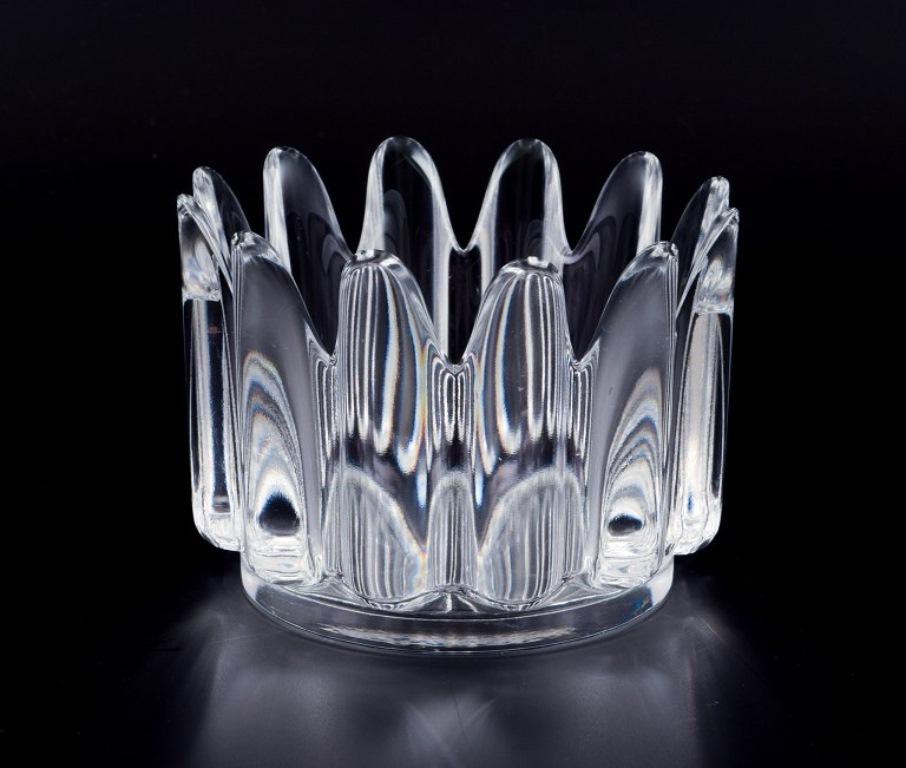 Swedish Sven Palmqvist for Orrefors, Sweden. Three art glass bowls in crystal glass.  For Sale