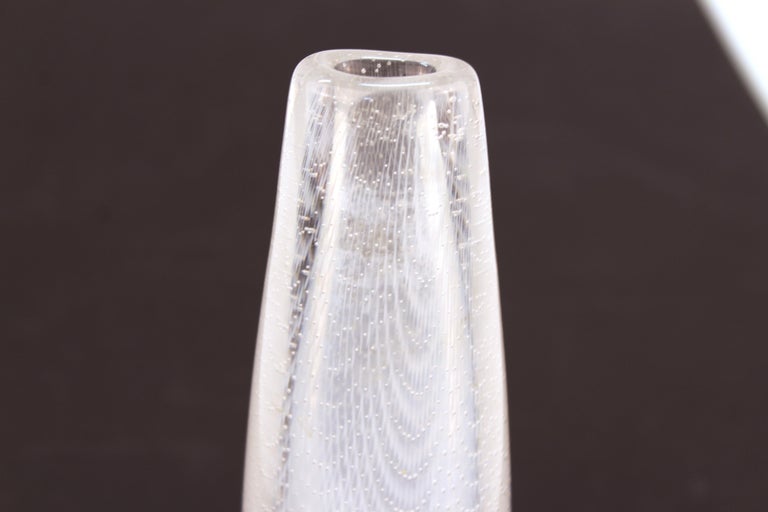 Sven Palmqvist for Orrefors Swedish Mid-Century Modern Kraka Art Glass Vase For Sale 2