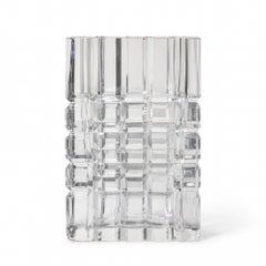 Sven Palmqvist Geometric Cut Crystal Vase for Orrefors, Sweden, 1960
