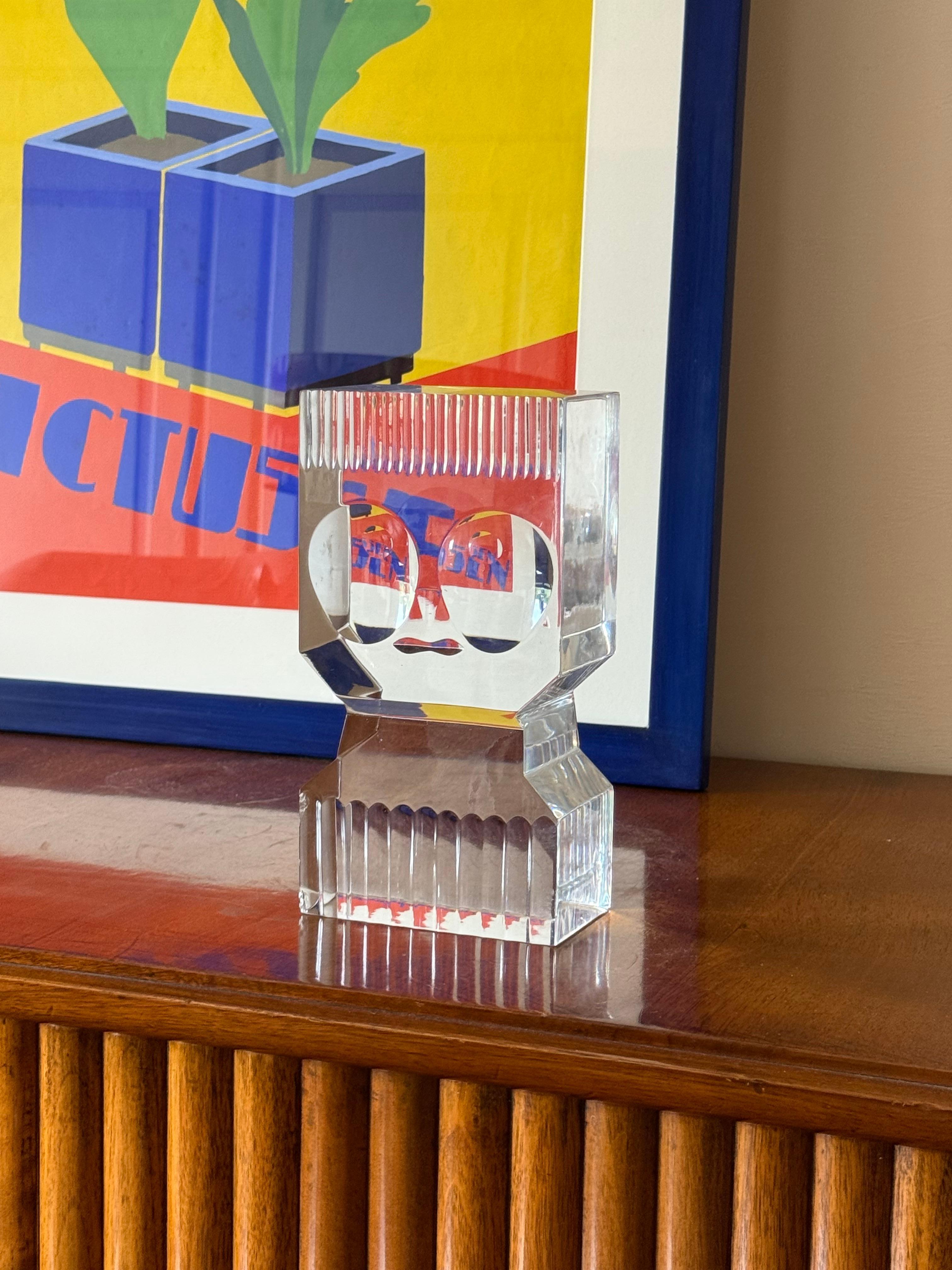 Mid-Century Modern Sven Palmqvist, sculpture moderne en verre, Orrefors Suède 1971 en vente