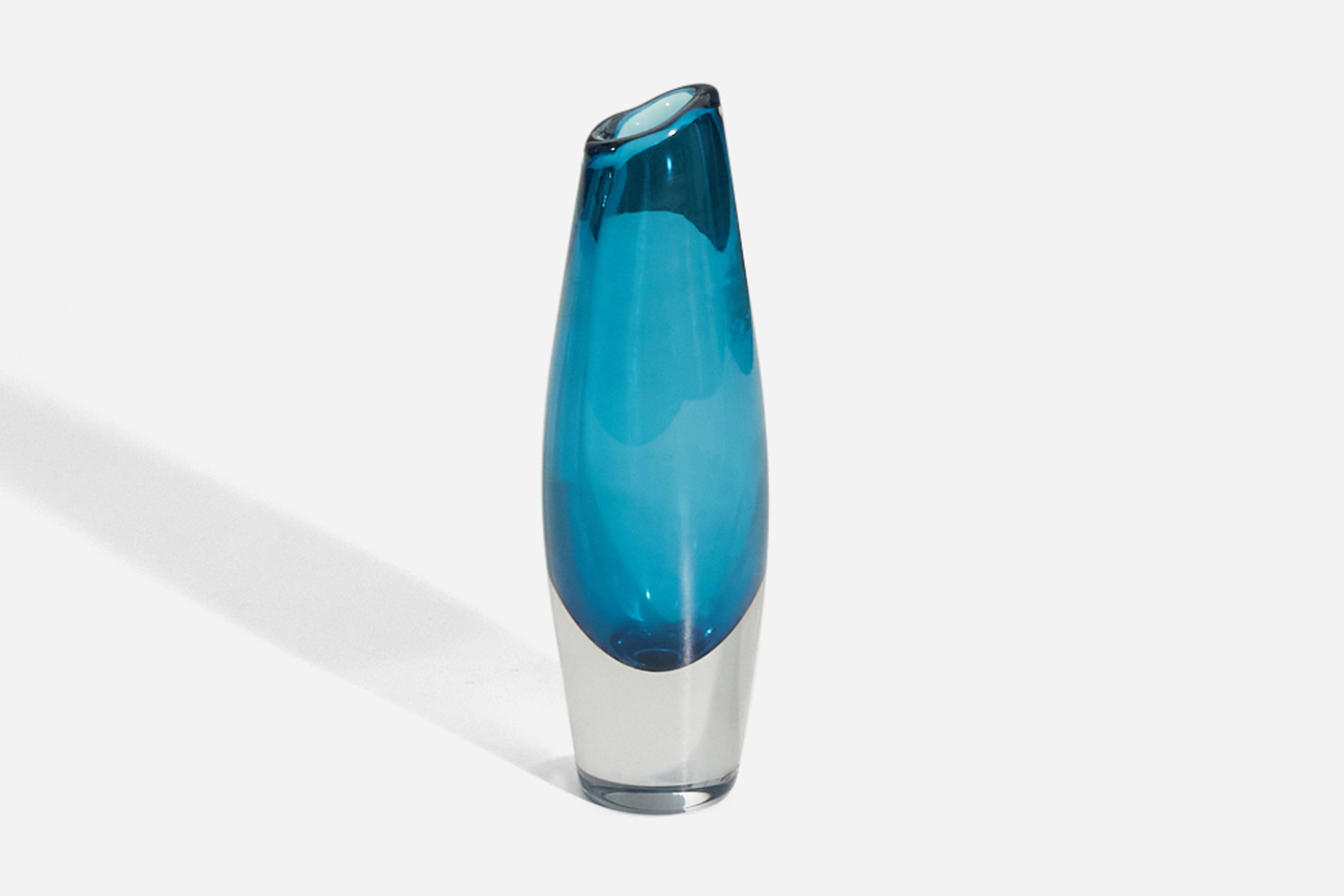 Sven Palmqvist, Organische Vase, mundgeblasenes Sommerso-Glas, Orrefors, Schweden, 1950er Jahre