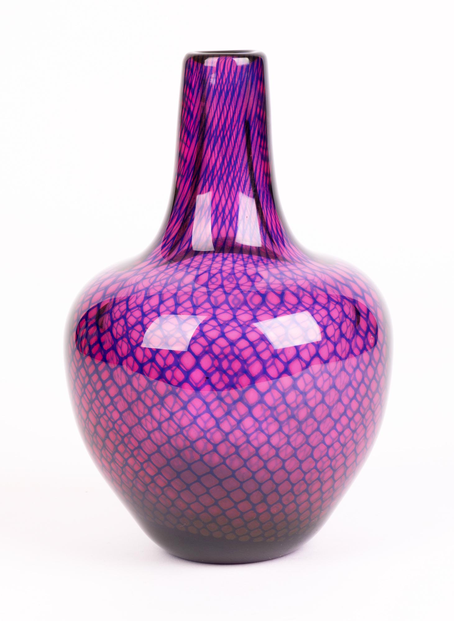 Sven Palmqvist Orrefors Kraka Net Pattern Art Glass Vase 3