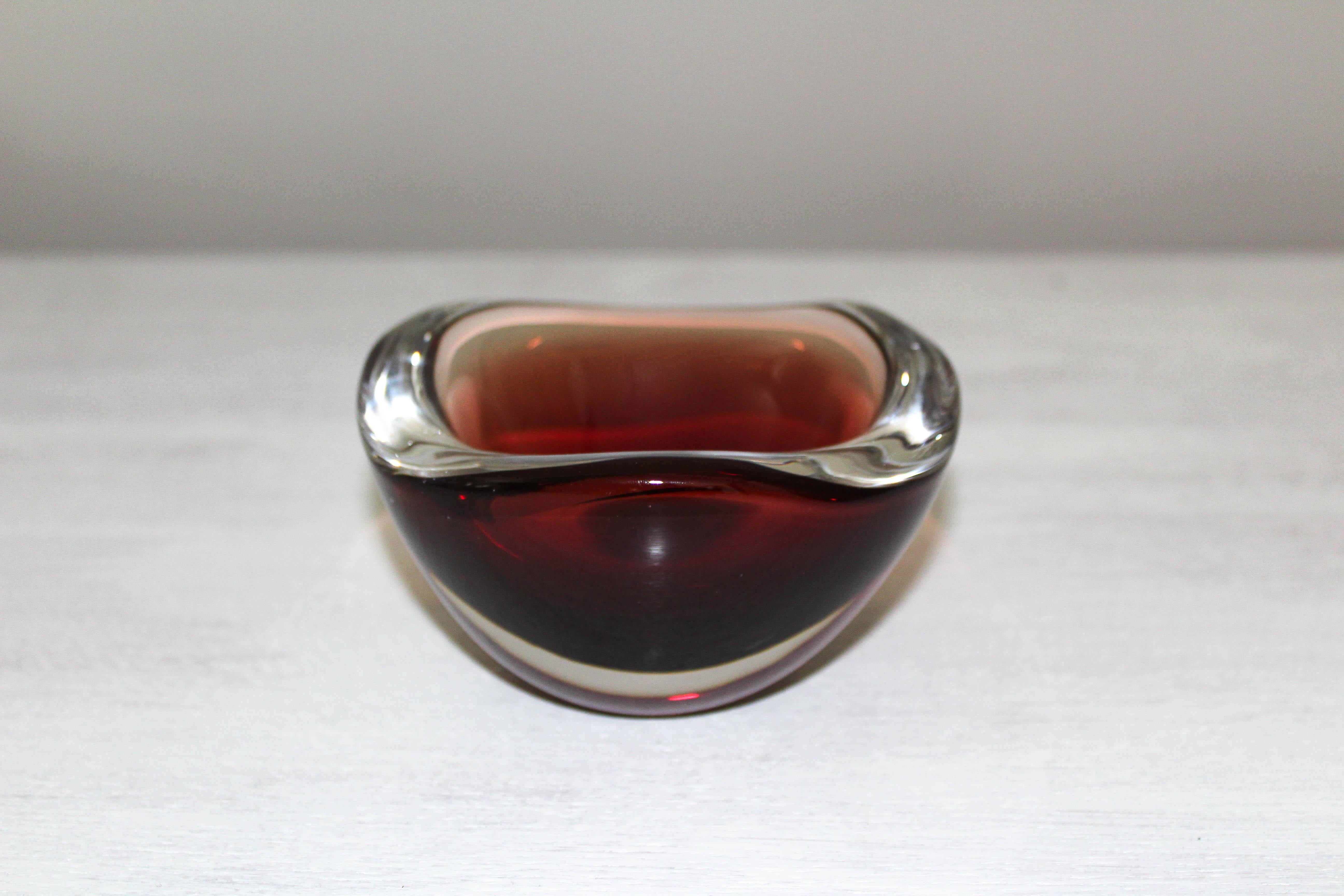 Sven Palmqvist Red Glass Bowl for Orrefors In Excellent Condition In Malmo, SE