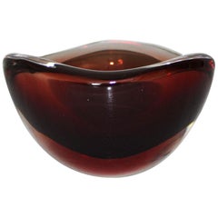 Sven Palmqvist Red Glass Bowl for Orrefors