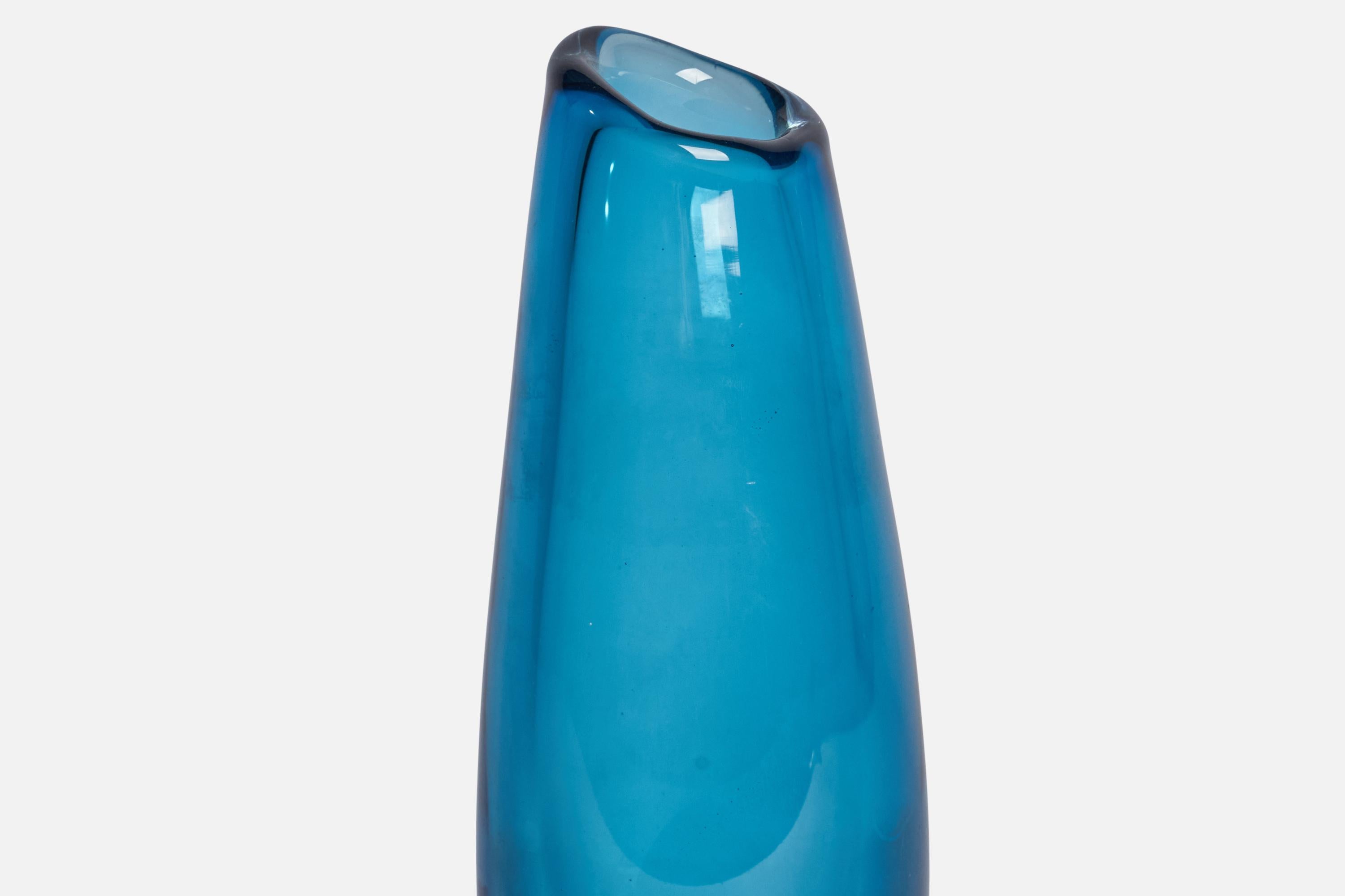 Swedish Sven Palmqvist, Sommerso Vase, Glass, Sweden, 1950s For Sale