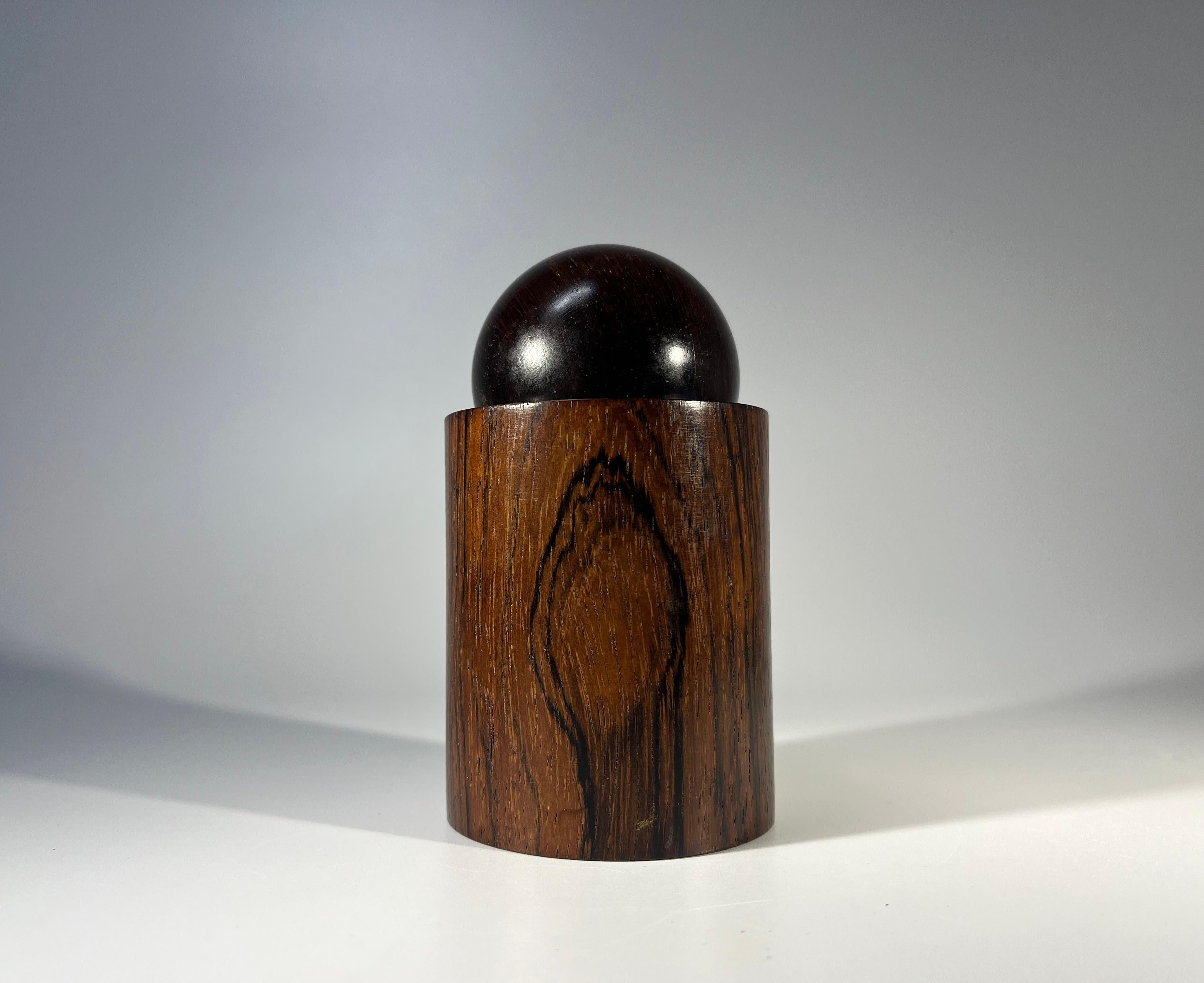 Mid-Century Modern Sven Petersen For SAAP, Danish Magnetic Rosewood Paperclip Pot Circa 1960's For Sale