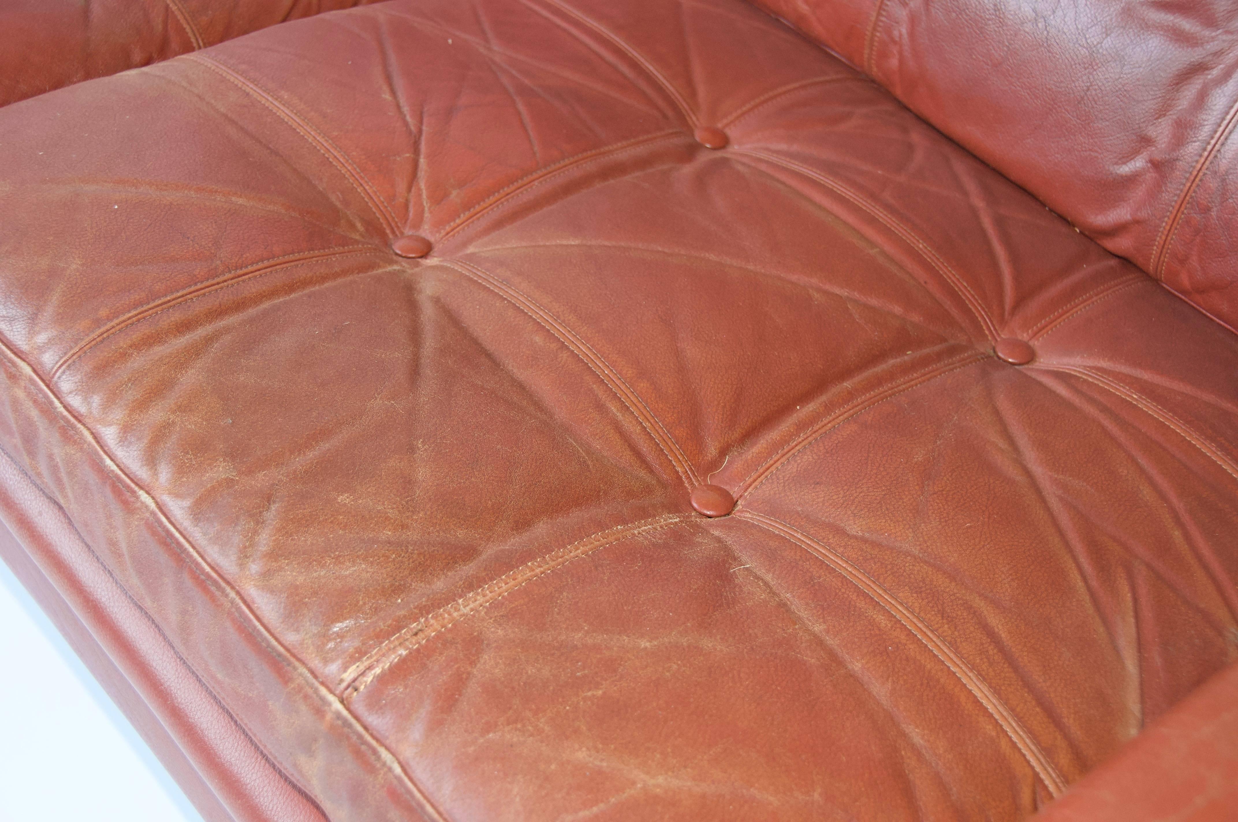 Sven Skipper Danish Leather Sofa For Sale 1