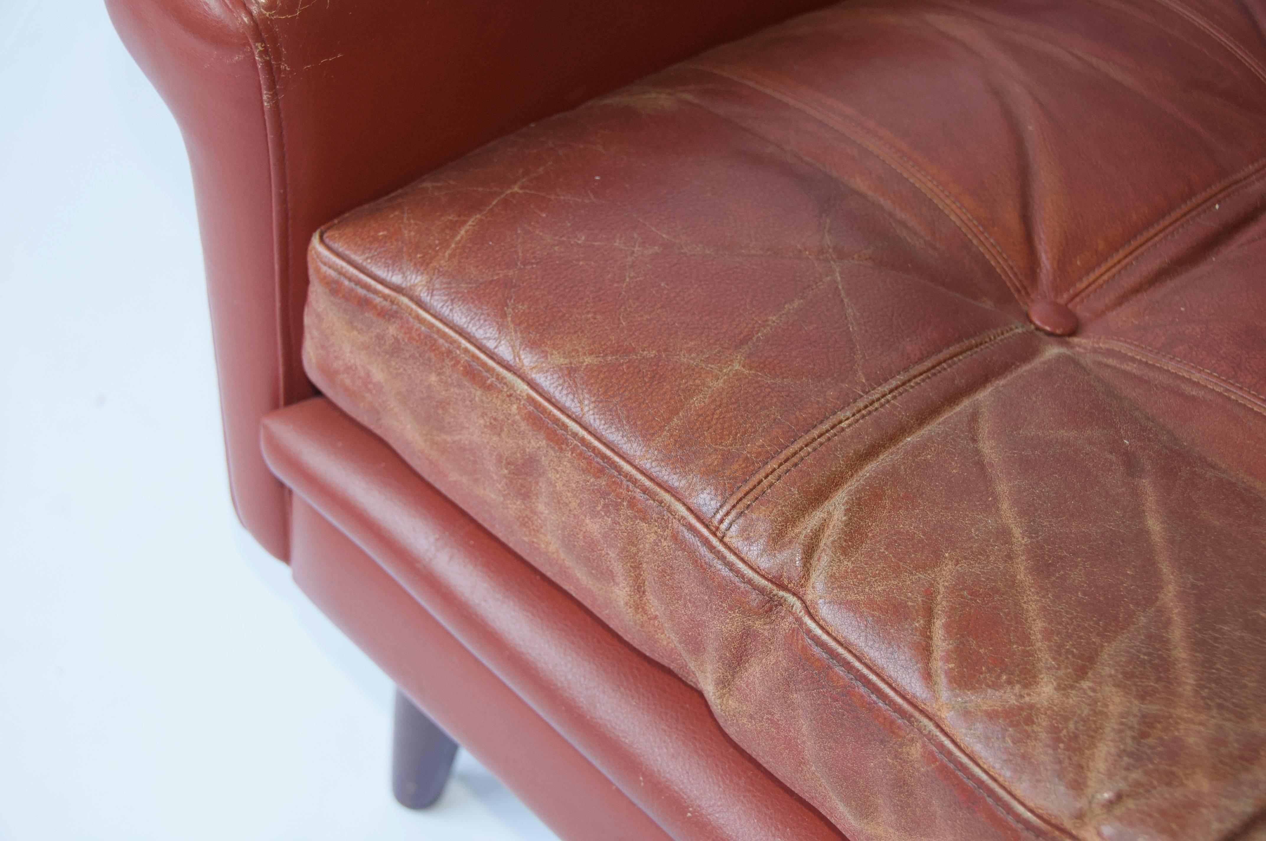 Sven Skipper Danish Leather Sofa For Sale 2