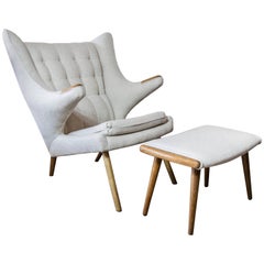 Sven Skipper Vintage Papa Chair with Ottoman