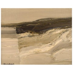 Sven Skoglund, Sweden, Modernist Landscape, Oil on Canvas, 1960s