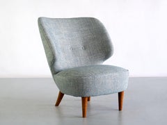 Sven Staaf Easy Chair in Pierre Frey Linen and Elm, Almgren & Staaf, Sweden 1953