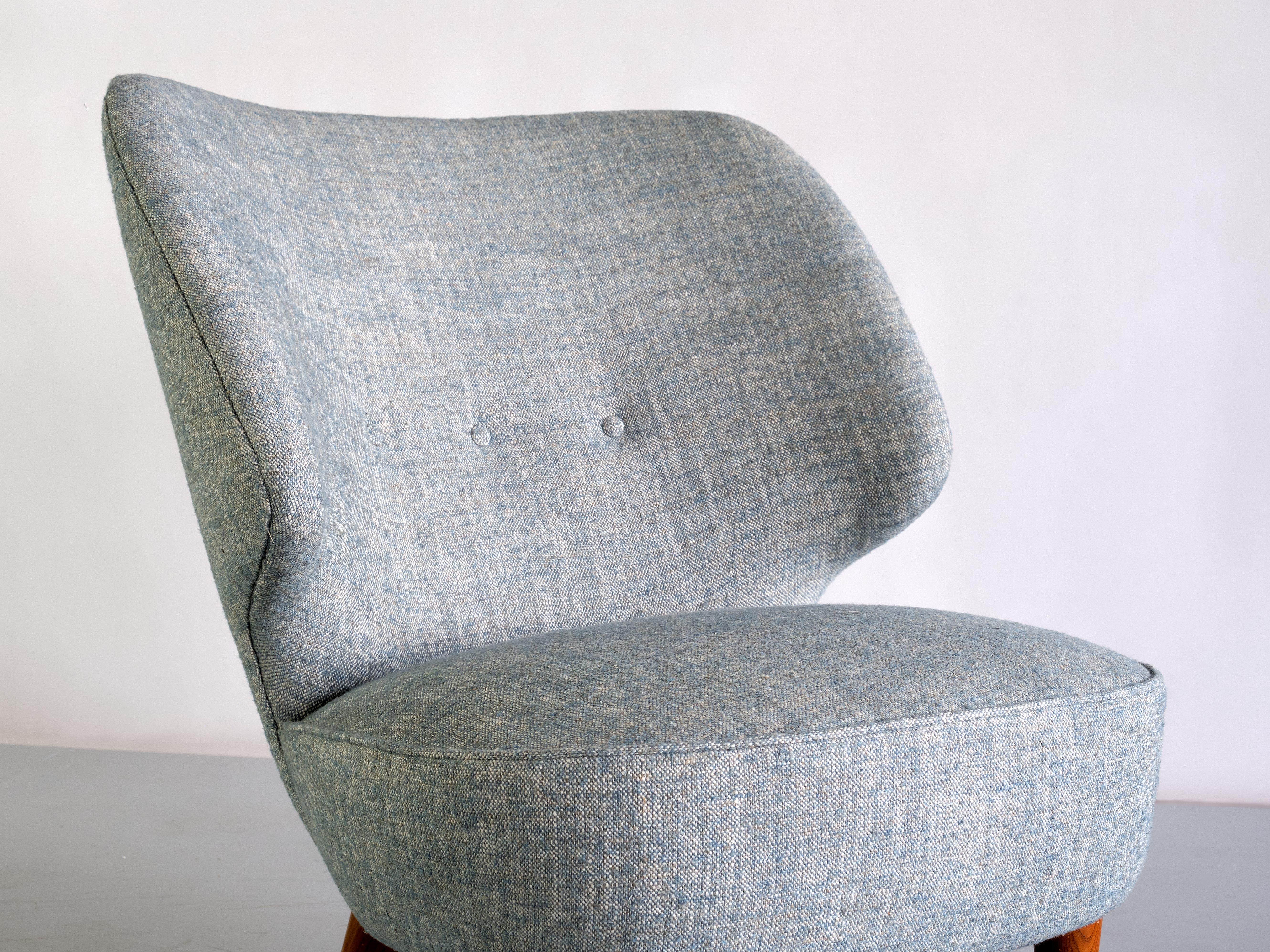 Fauteuil Sven Staaf en lin et orme Pierre Frey, Almgren &amp; Staaf, Suède, 1953 en vente 2