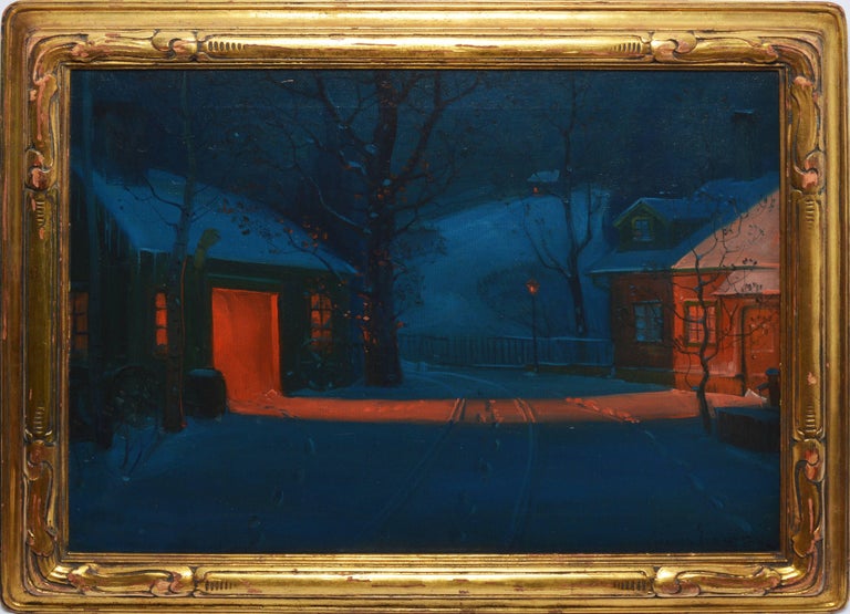 Sven Svendson Landscape Painting - New England Winter Landscape by Svend Svendsen 