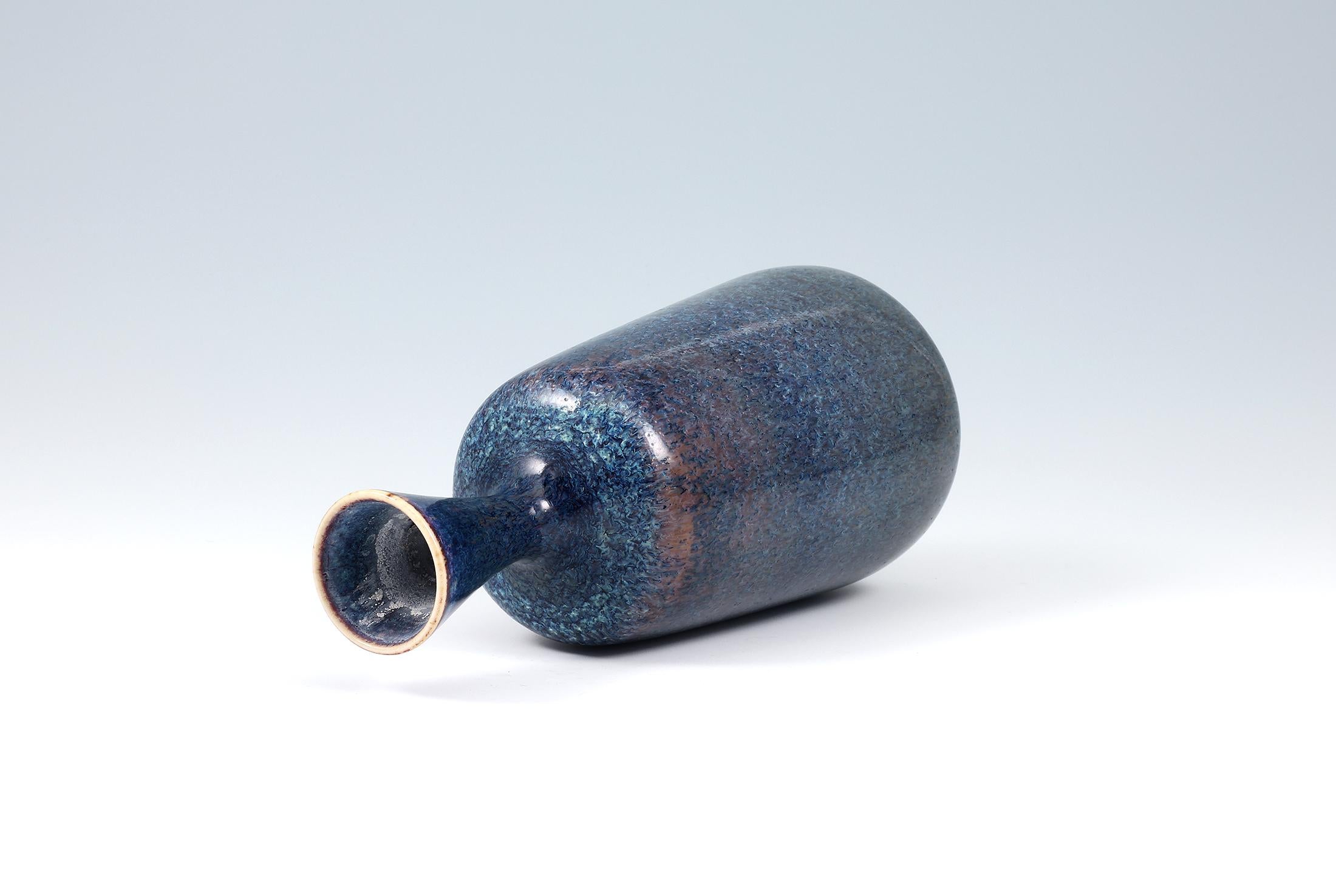 20th Century Sven Wejesfelt, Blue Stoneware Vase, Gustavsberg, Sweden 1992 For Sale