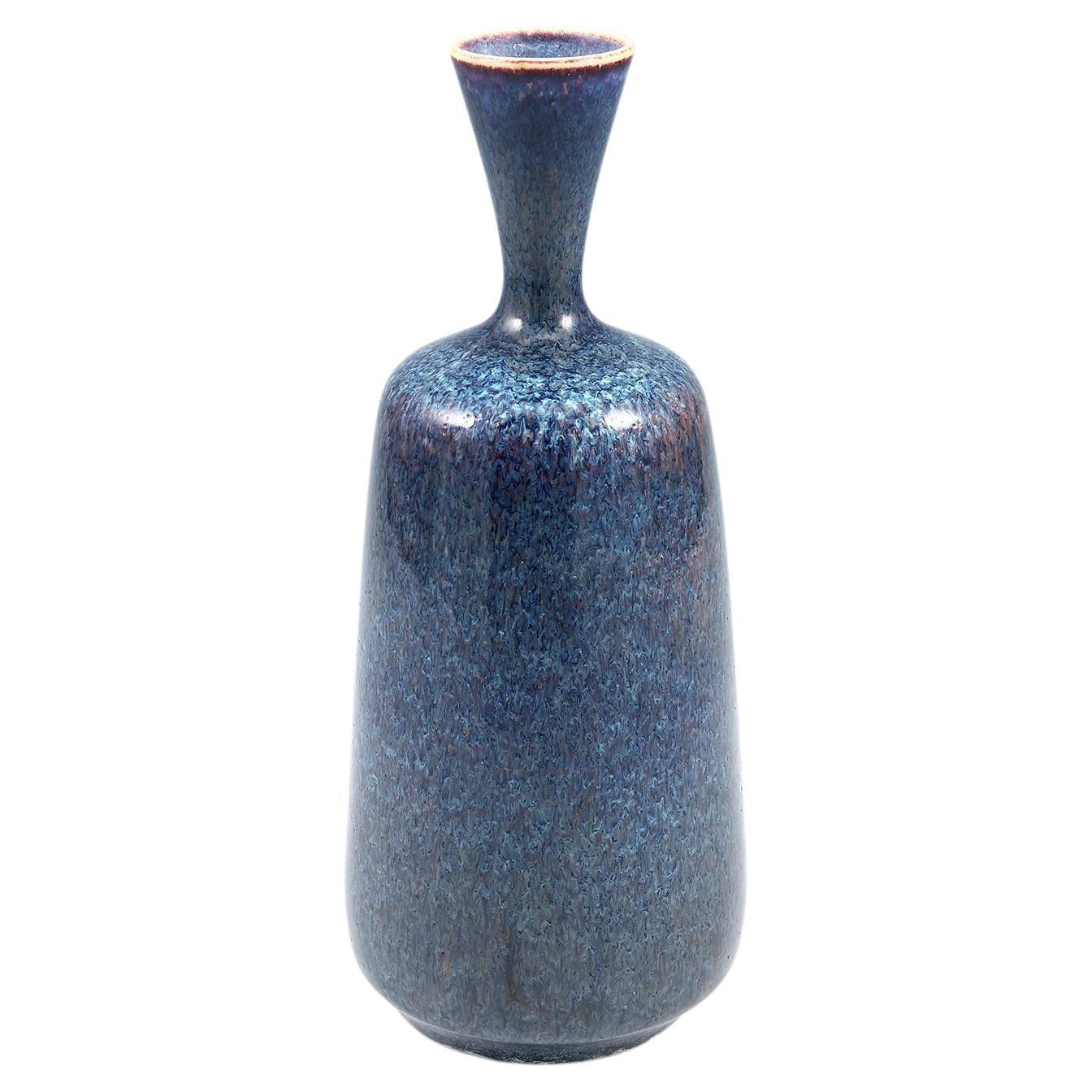 Sven Wejesfelt, Blue Stoneware Vase, Gustavsberg, Sweden 1992 For Sale