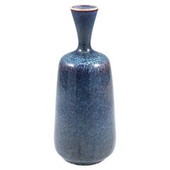 Vintage Sven Wejesfelt, Blue Stoneware Vase, Gustavsberg, Sweden 1992