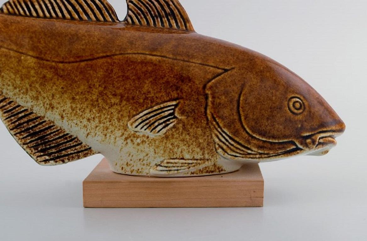 Scandinave moderne Sven Wejsfelt pour Gustavsberg, Stim 7 Fish in Glazed Ceramics en vente