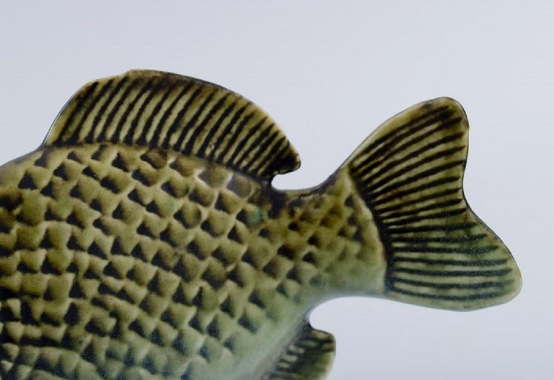 Scandinavian Modern Sven Wejsfelt for Gustavsberg, Unique Stim Fish in Glazed Ceramics For Sale