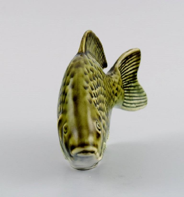 Late 20th Century Sven Wejsfelt '1930-2009' for Gustavsberg, Unique Stim Fish in Glazed Ceramics For Sale