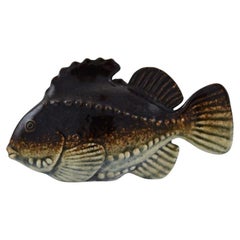 Sven Wejsfelt for Gustavsberg, Unique Stim Fish in Glazed Ceramics