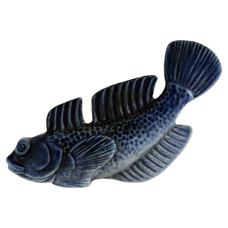 Sven Wejsfelt pour Gustavsberg, poisson à coutures uniques en céramique émaillée en vente