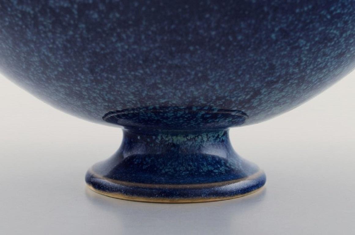 Glazed Sven Wejsfelt, Gustavsberg Studiohand, Bowl on a Base in Ceramics