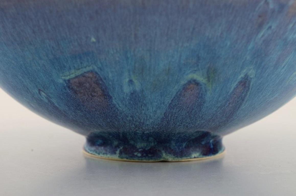Glazed Sven Wejsfelt, Gustavsberg Studiohand, Ceramic Bowl on a Base, 1991