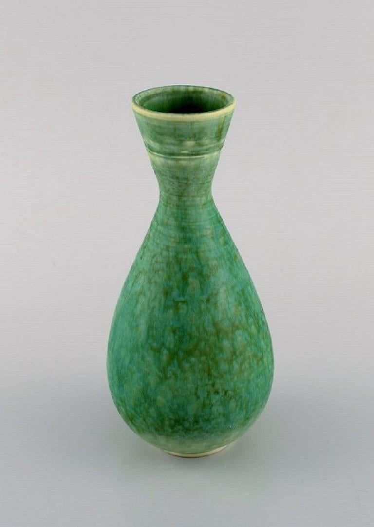 Scandinavian Modern Sven Wejsfelt Gustavsberg Studiohand, Unique Vase in Glazed Ceramics