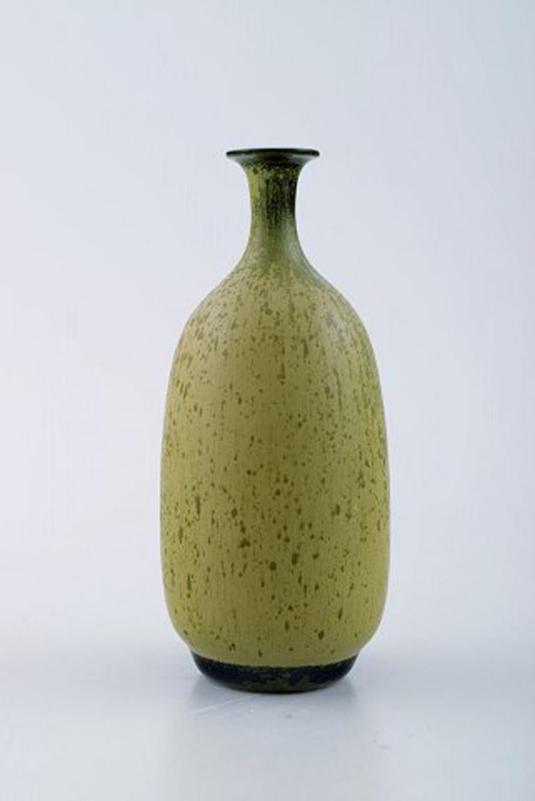Scandinavian Modern Sven Wejsfelt Ceramic Vase, Swedish Ceramist, 1986, Gustavsberg Studio Hand