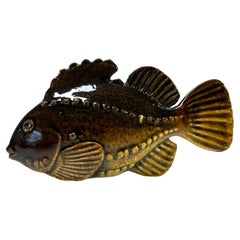 Sven Wejsfelt for Gustavsberg of Sweden, Glazed Stoneware Fish Figure, c1980's