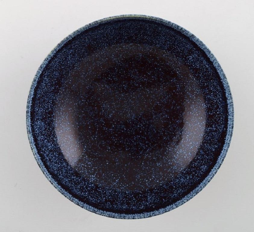 Scandinavian Modern Sven Wejsfelt for Gustavsberg Studio, Unique Bowl in Glazed Ceramics, 1989 For Sale
