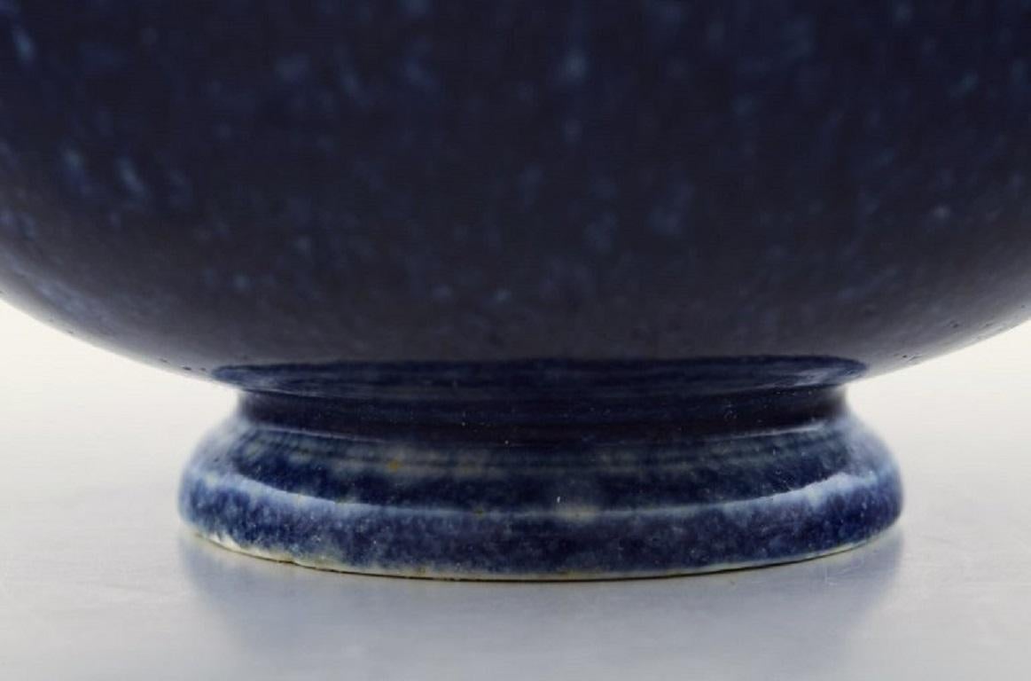 Swedish Sven Wejsfelt for Gustavsberg Studio, Unique Bowl on Foot in Glazed Ceramic For Sale