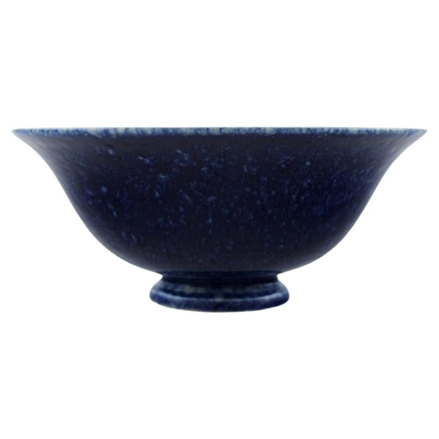 Sven Wejsfelt for Gustavsberg Studio, Unique Bowl on Foot in Glazed Ceramic For Sale