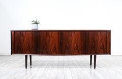 Svend a. Larsen Rosewood Tambour-Door Credenza for Faarup Møbelfabrik