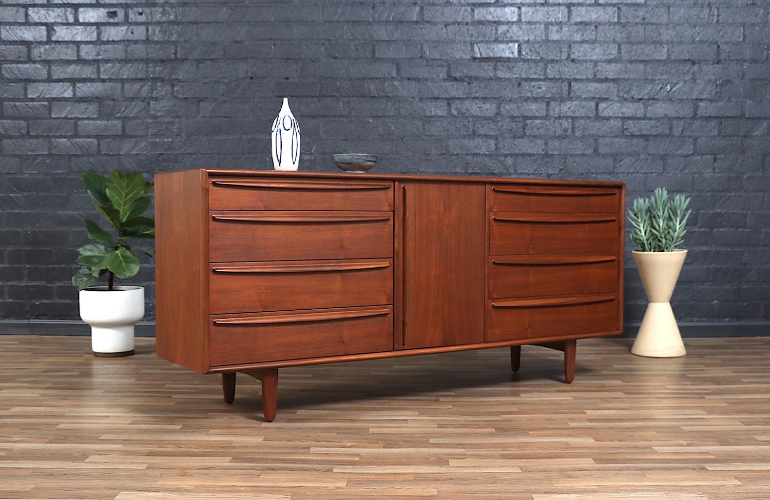 Mid-Century Modern Svend A. Larsen Walnut Dresser for Falster Møbelfabrik